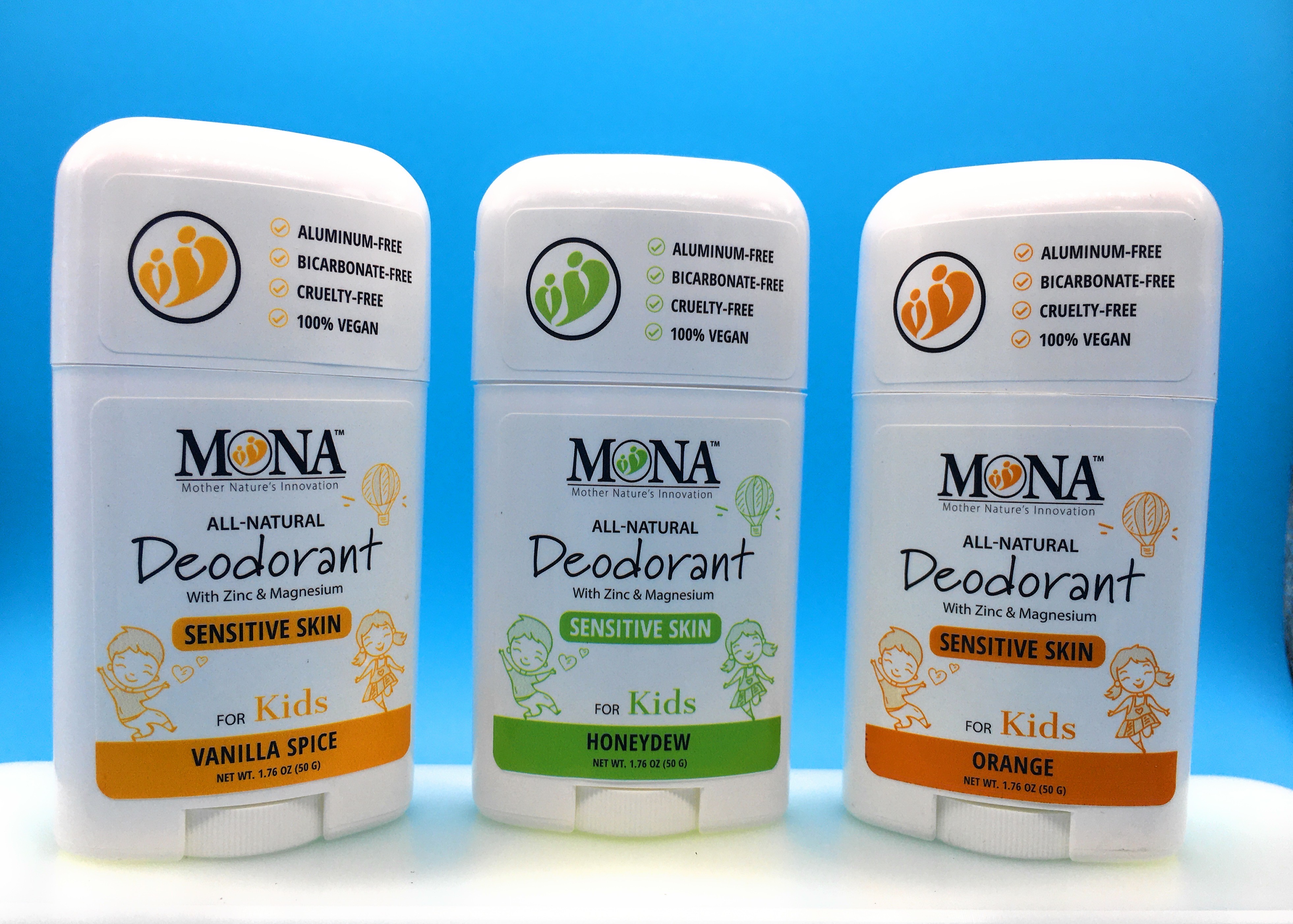 MONA Brands All-Natural Deodorant for Kids- Parent Tested Parent Approved