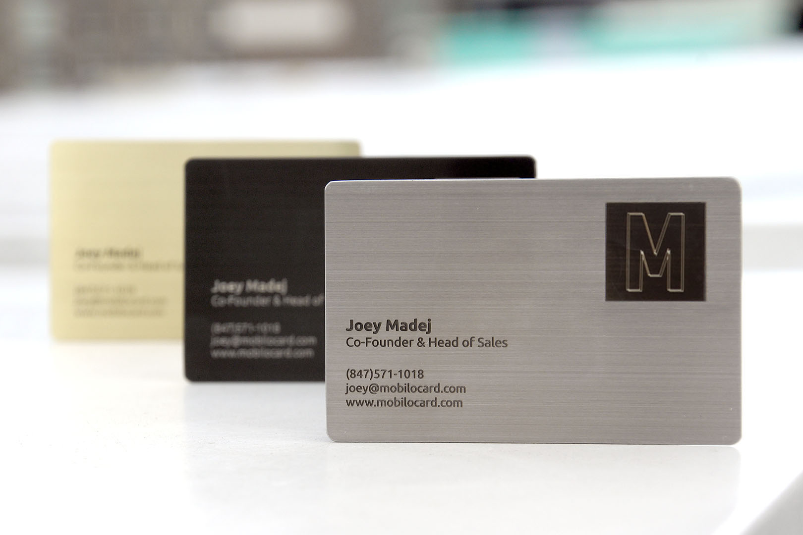 Mobilo's Premium Stainless Steel NFC Business Cards