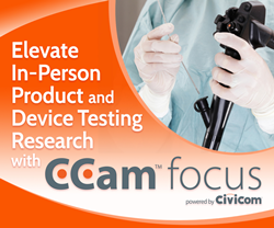 CCam focus is a live video recording and streaming solution for in-person qualitative research ideal for conducting product or device testing research