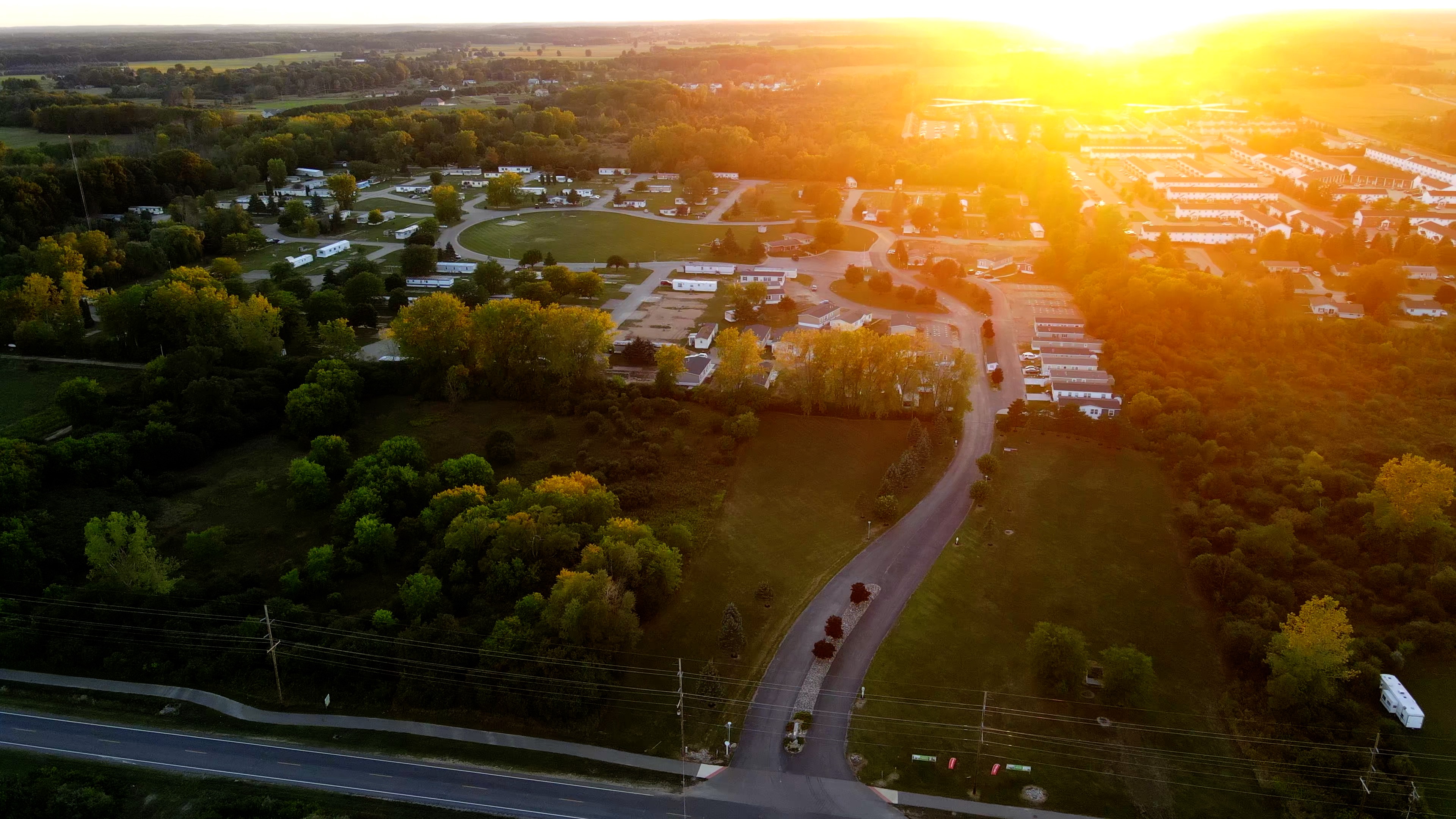 Summerhill Village homes at sunset in Mt. Pleasant, MI