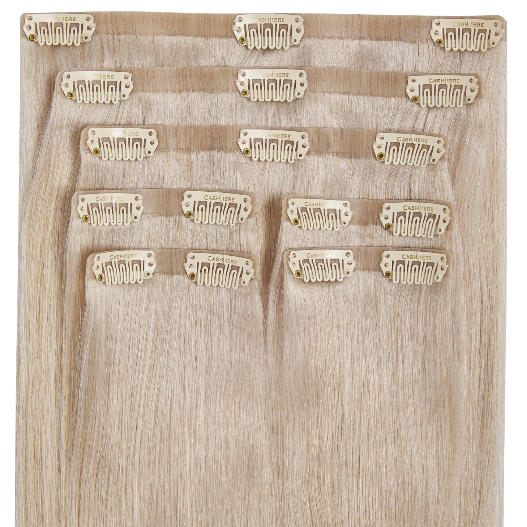 New Cashmere Hair Seamless Clip In Extensions in Platinum Blonde