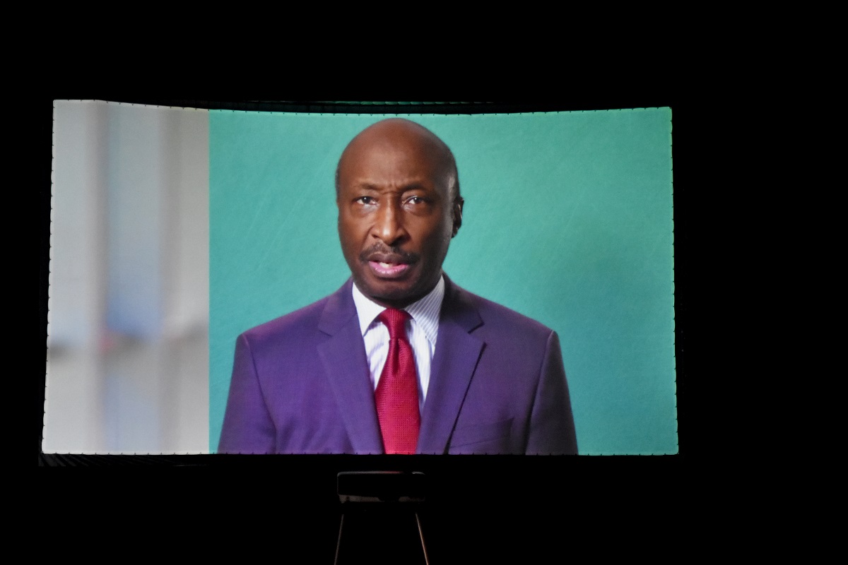 Ken Frazier, CEO of Merck, virtually accepting the Nancy and Marty Dowd Spirit of Hope Award