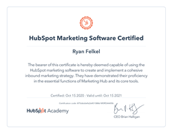 HubSpot Marketing Software Certificate