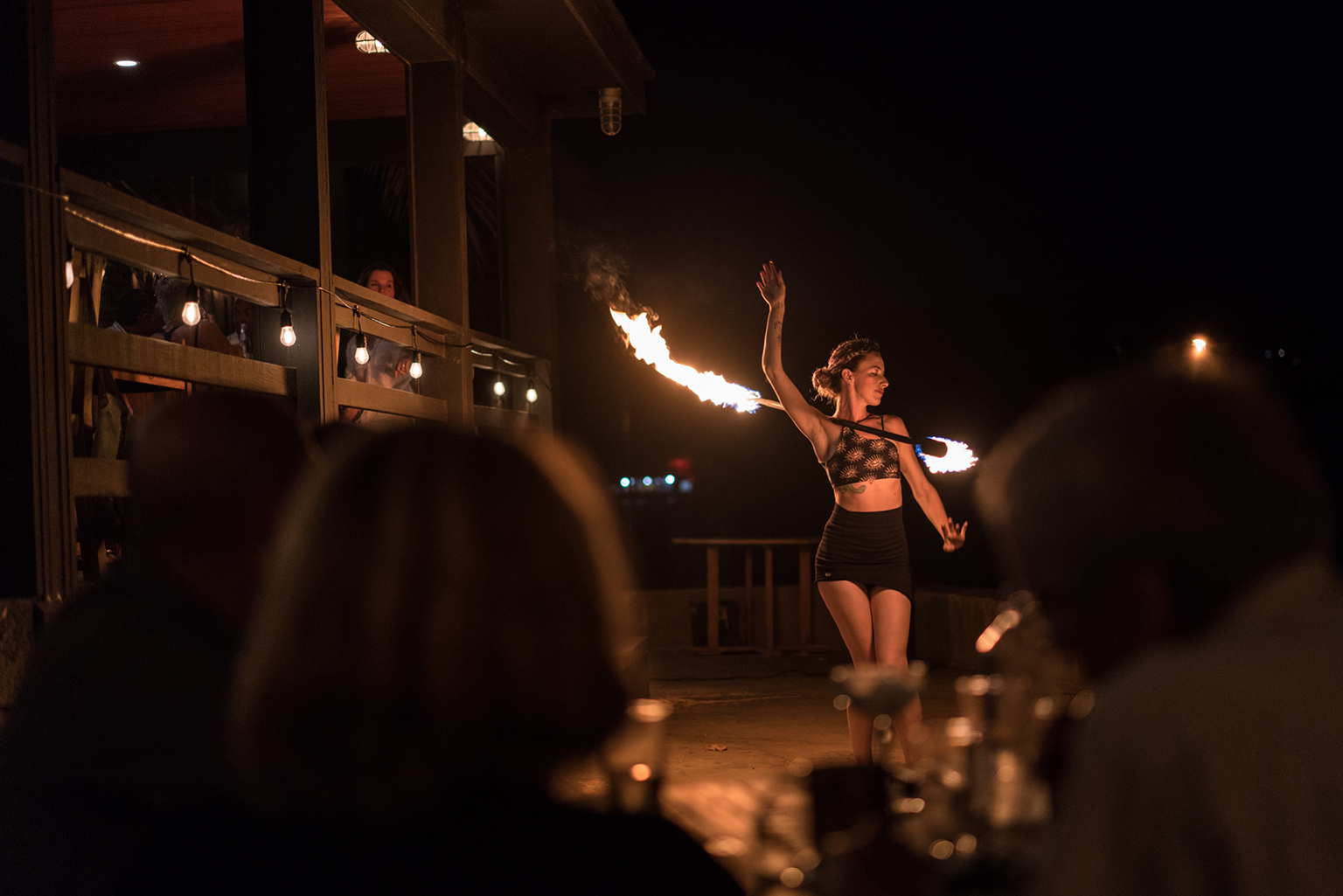 Fire Dancer at Restaurant on St. Croix US Virgin Islands