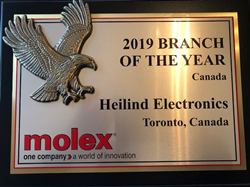 Heilind Electronics Receives Molex Canada Branch of the Year Award
