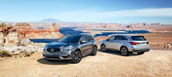 2021 Acura MDX parked outside by a cliff