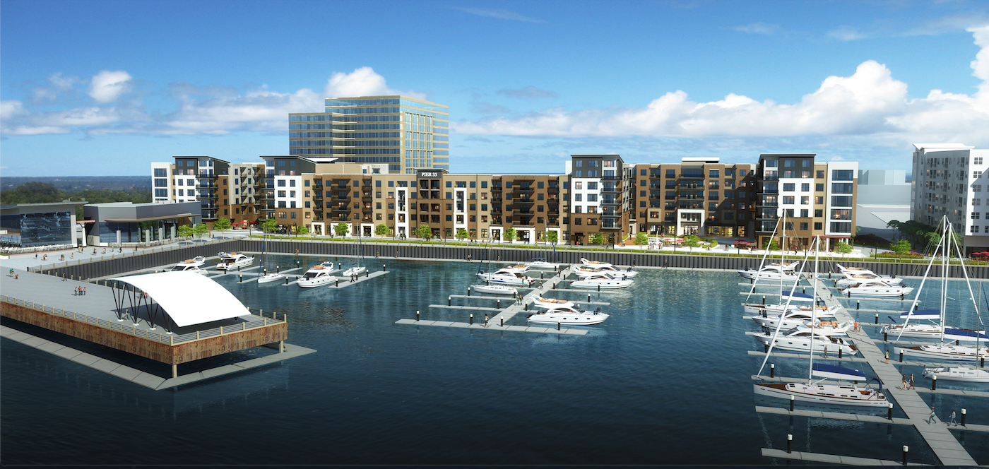 Waterfront View of Pier 33 Apartments in Wilmington, NC - Property Management by Drucker + Falk