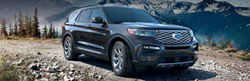 side view of a black 2021 Ford Explorer