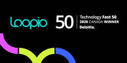 Loopio's RFP response software logo and Deloitte Fast 50 logo.