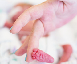 Newborn baby's foot. Credit: University of California Health Milk Bank