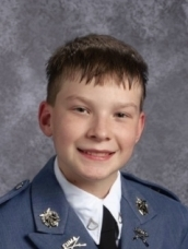 Cadet Jackson Fields, an 8th grader from Palmyra, Virginia, earned First Place in the Patriot's Pen essay contest sponsored by VFW Post 8169.