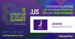 Jeenie named the .US Veteran Startup of the Year 2020