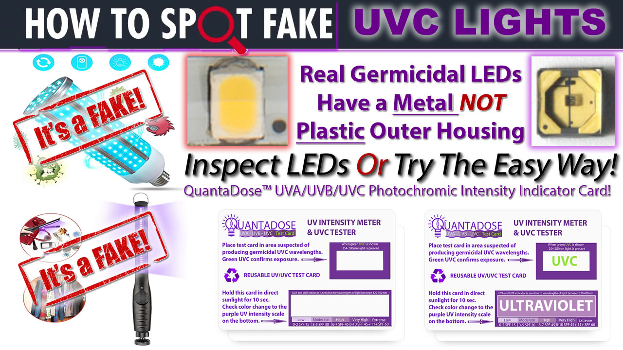 Amazon's #1 Bestselling QuantaDose UVC Test Cards Spot Fake UVC Light Products in Seconds.