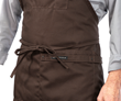 Apron ties in back or front — shown in brown canvas