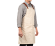Canvas Kitchen and Workshop Apron — shown in white 10 oz. 100% cotton canvas with removable leather straps