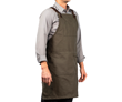 Canvas Kitchen and Workshop Apron — shown in moss green 10 oz. 100% cotton canvas with removable full-grain leather straps