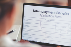 Filling out an online unemployment benefits application