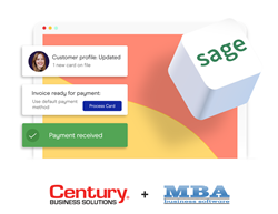 MBA Business Software partners with Century Business Solutions to provide seamless credit card processing inside Sage 100 Cloud