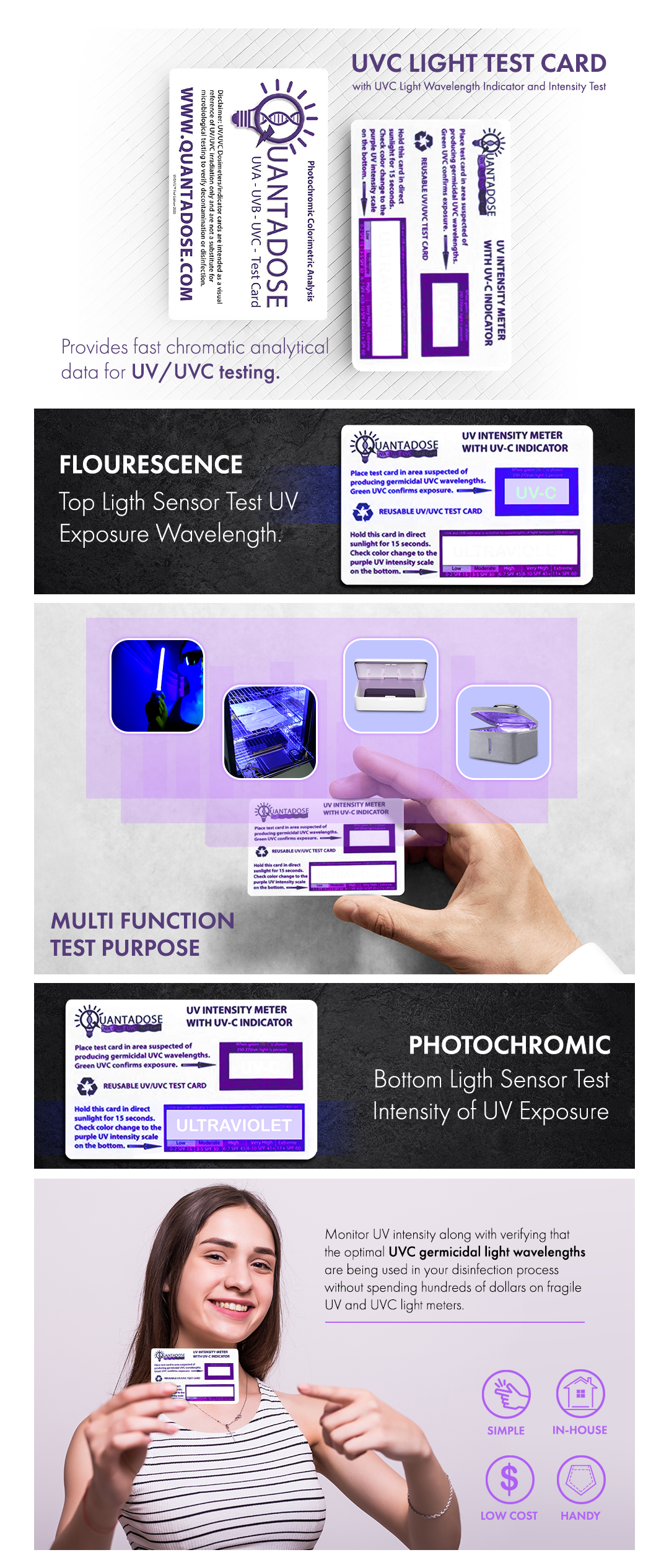 QuantaDose Infographic two-part UV test for UVC test result