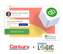 Century Business Solutions and Business Logic Solutions partner to bring integrated credit card processing directly into QuickBooks.