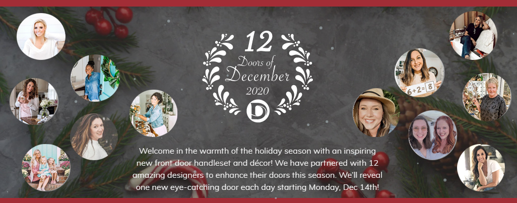 Delaney Hardware is spreading holiday cheer this year with its festive “12 Doors of December” campaign featuring gorgeous and inspiring entryways decorated by popular Instagrammers.