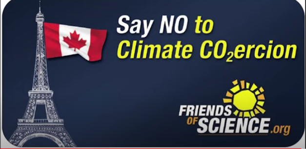 Say NO to Climate CO2 Coercion - Friends of Science Society billboard.