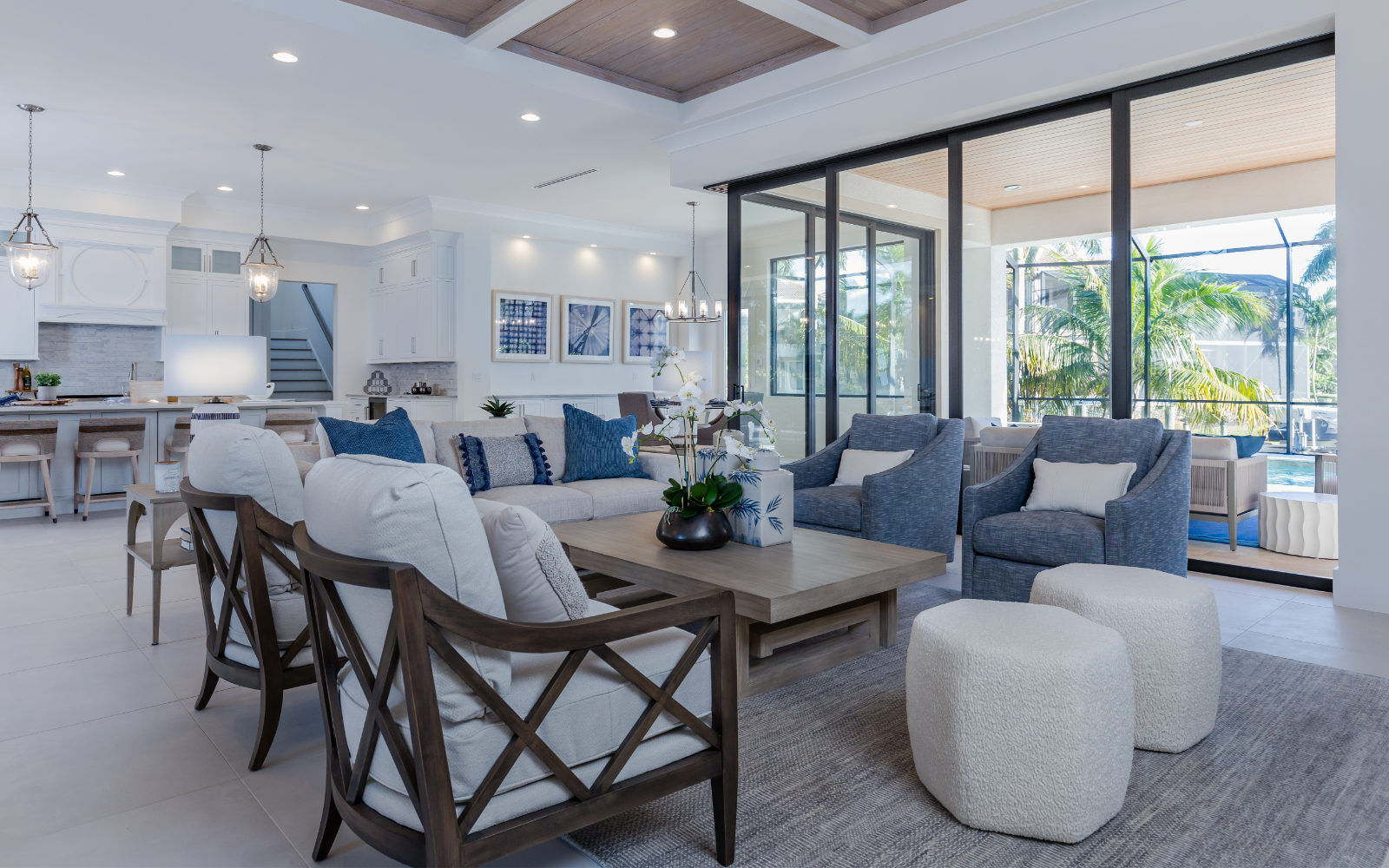 Clive Daniel Home installs furniture in luxury Frey and Son model waterfront Cape Harbour Home