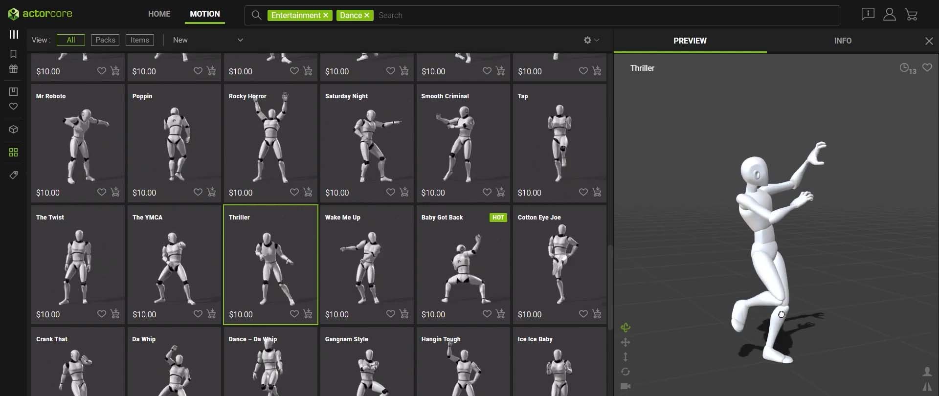 ActorCore - Reallusion premium online 3D motion marketplace