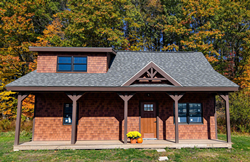 Coventry Homes selected Tando's Beach House Shake for its custom log home exteriors.