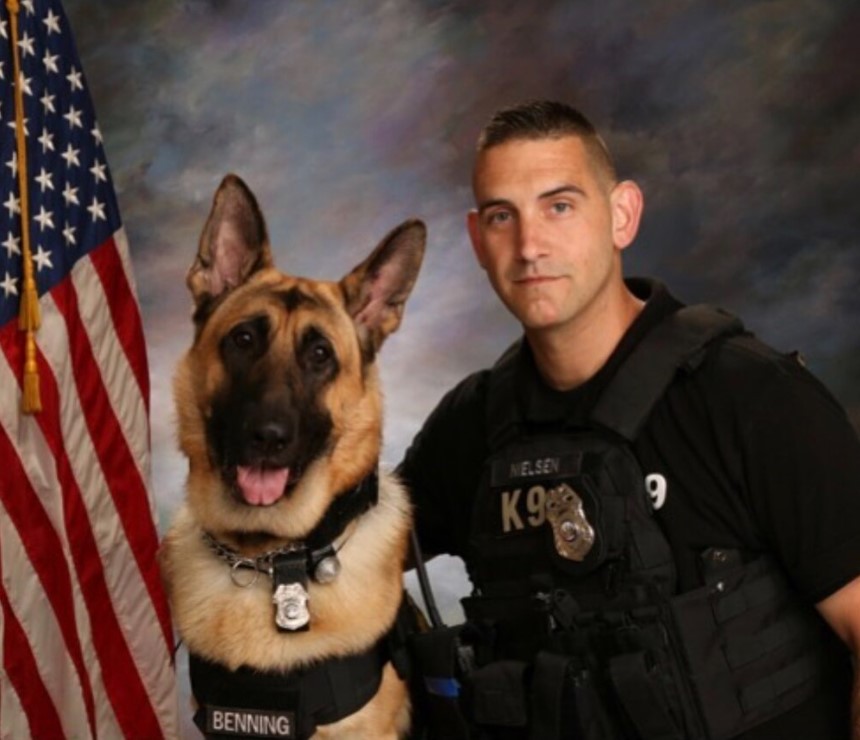 Justin Nielsen and K9 Benning