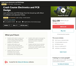 "Crash Course Electronics and PCB Design" with over 34,000 students.