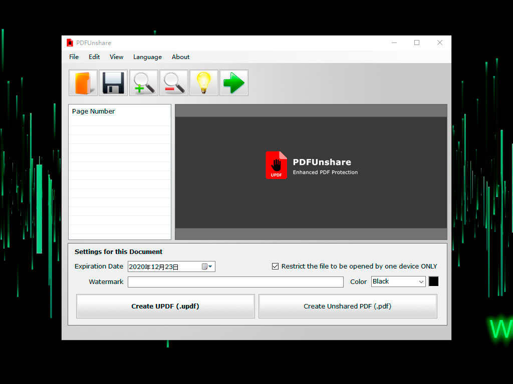 PDF Unshare Screenshot