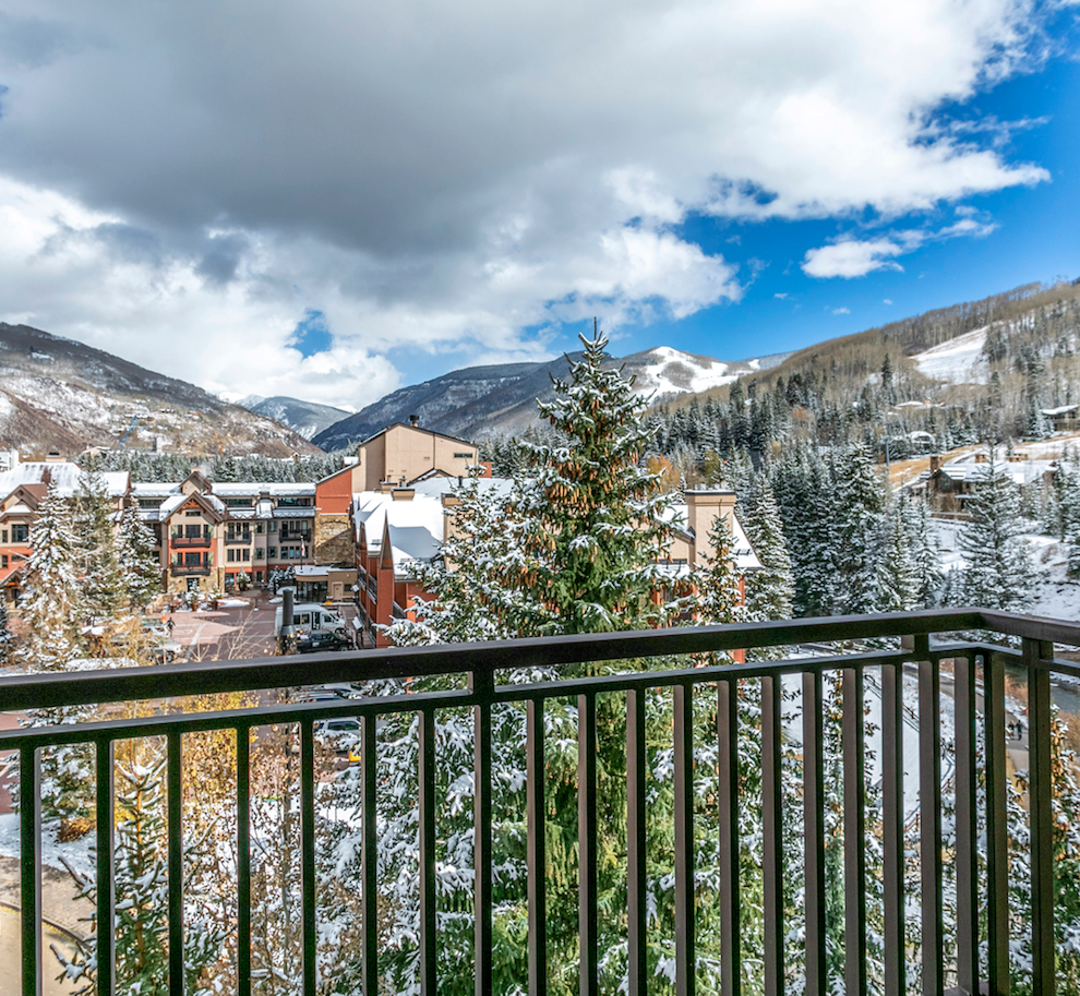 Antlers at Vail’s Colorado hotel guest suites feature private balconies where guests can enjoy outdoor drinks and bites with the new three-night value Stay and Après Boards and Bottles package.