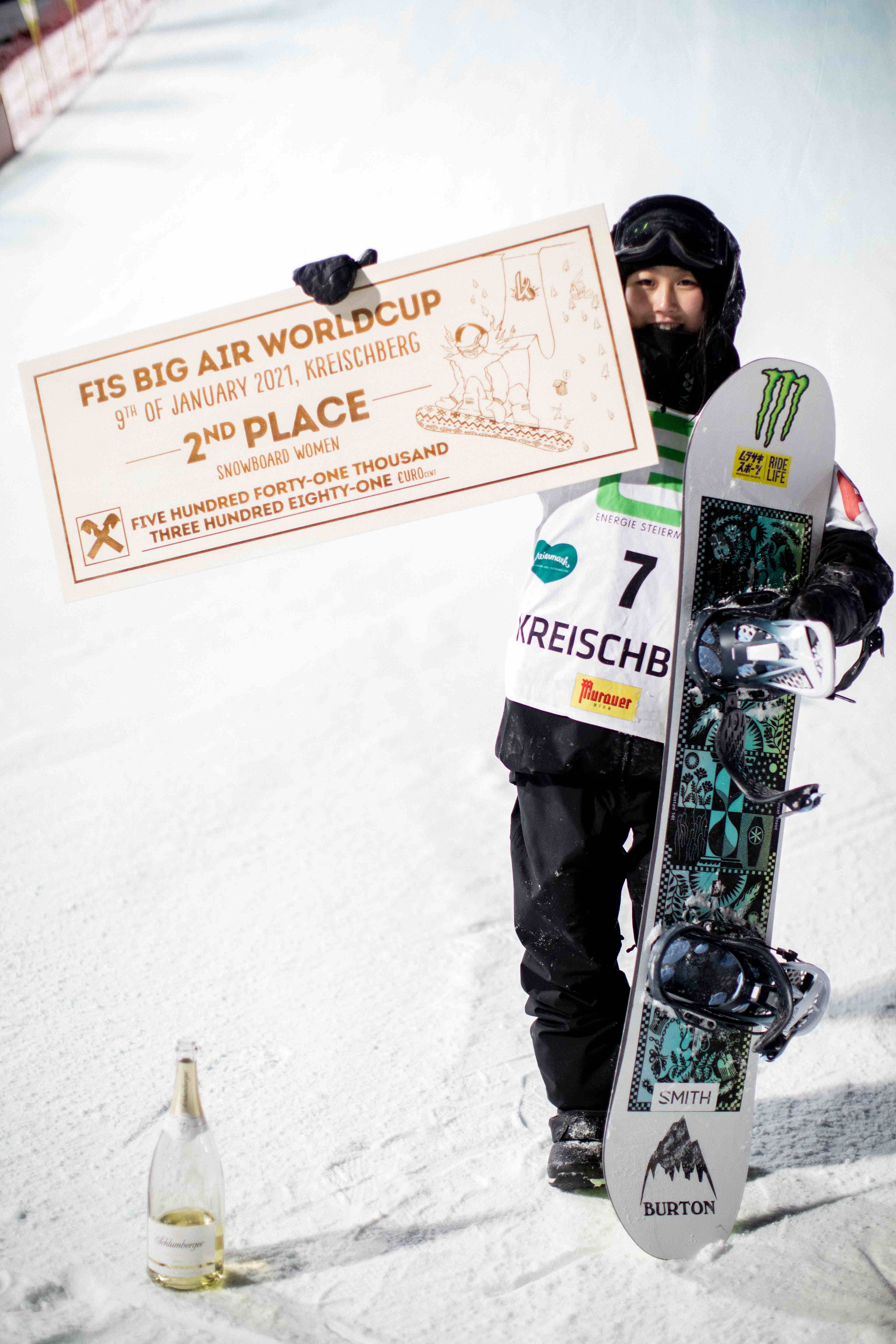 Monster Energy's Kokomo Murase Claims Silver in Women's Snowboard Big Air at the FIS Snowboard Park & Pipe World Cup in Kreischberg, Austria