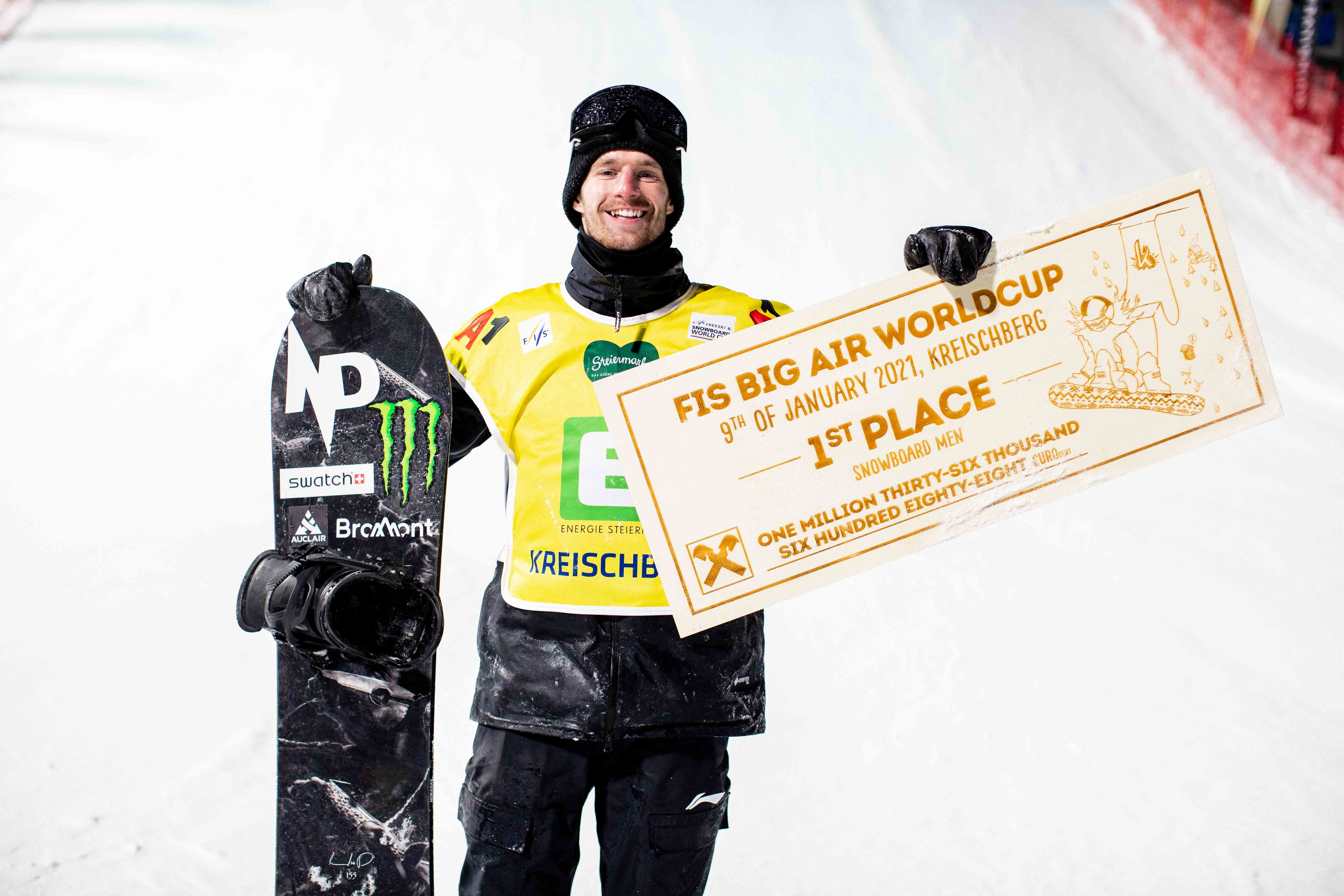 Monster Energy’s Max Parrot Takes Gold in Snowboard Big Air at the FIS Snowboard Park & Pipe World Cup in Kreischberg, Austria