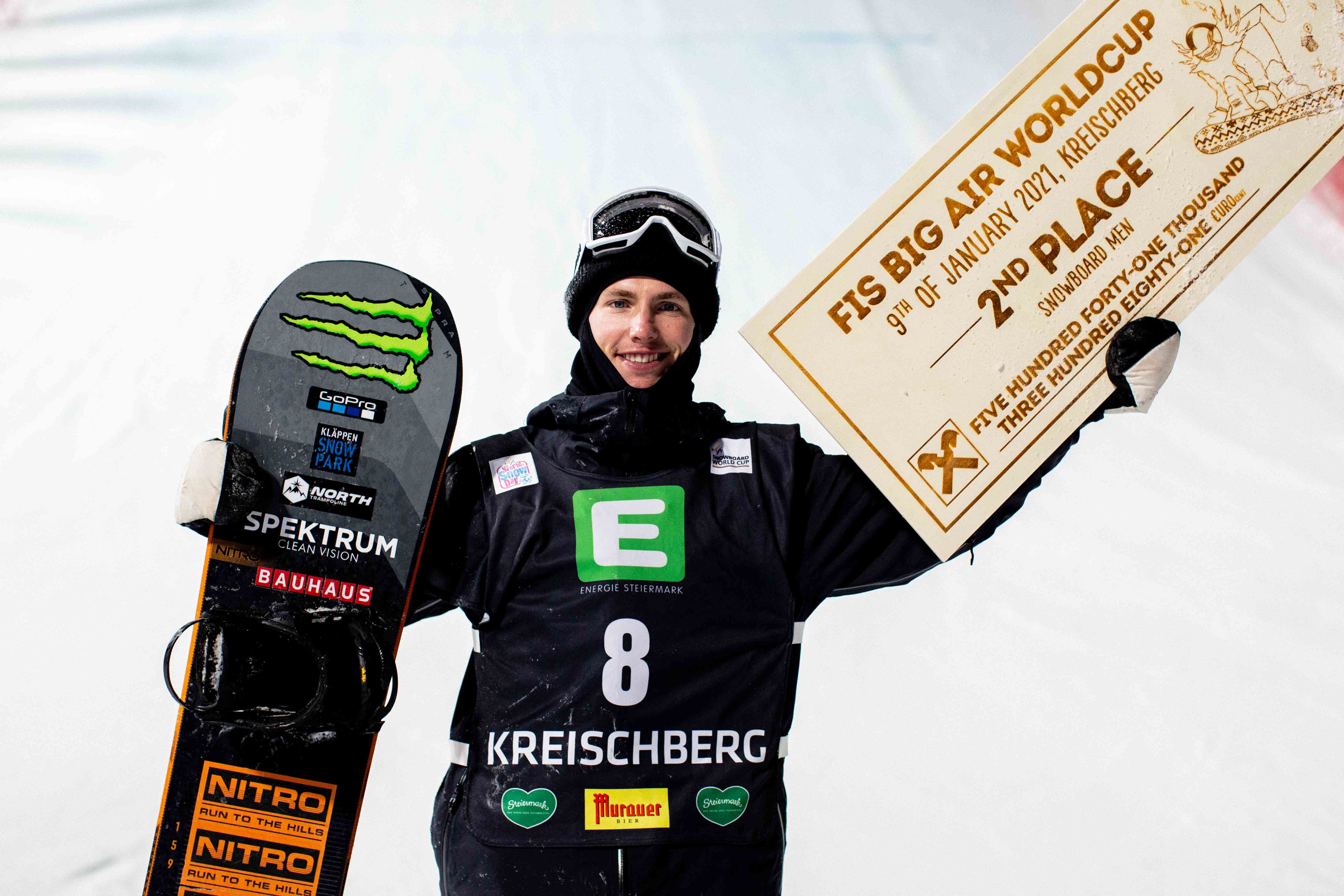 Monster Energy's Sven Thorgren Claims Silver in Snowboard Big Air at the FIS Snowboard Park & Pipe World Cup in Kreischberg, Austria