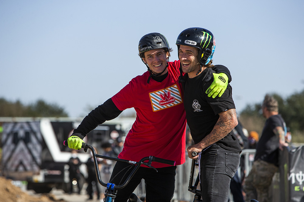 Monster Energy/s Andy Buckworth and Larry Edgar at the Monster Energy BMX Triple Challenge