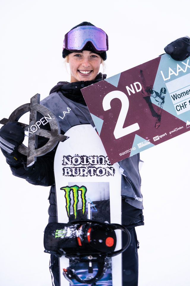 Monster Energy's Zoi Sadowski-Synnott Takes Second in Women's Snowboard Slopestyle at Laax Open 2021 in Switzerland