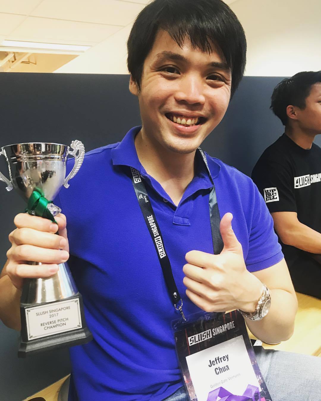 Jeffrey Chua winning Slush’s “Reverse Pitch” competition
