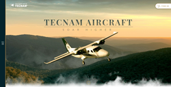 A screenshot of Tecnam Aircraft's homepage designed by Digital Silk