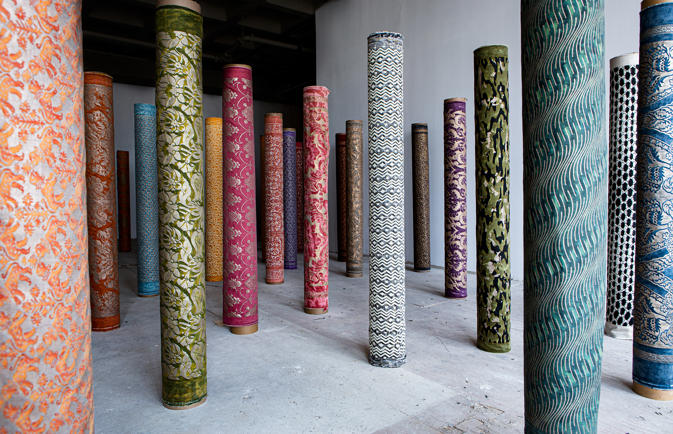 Fortuny Fabric Pillars