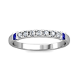 14kt white gold diamond and blue sapphire ring.