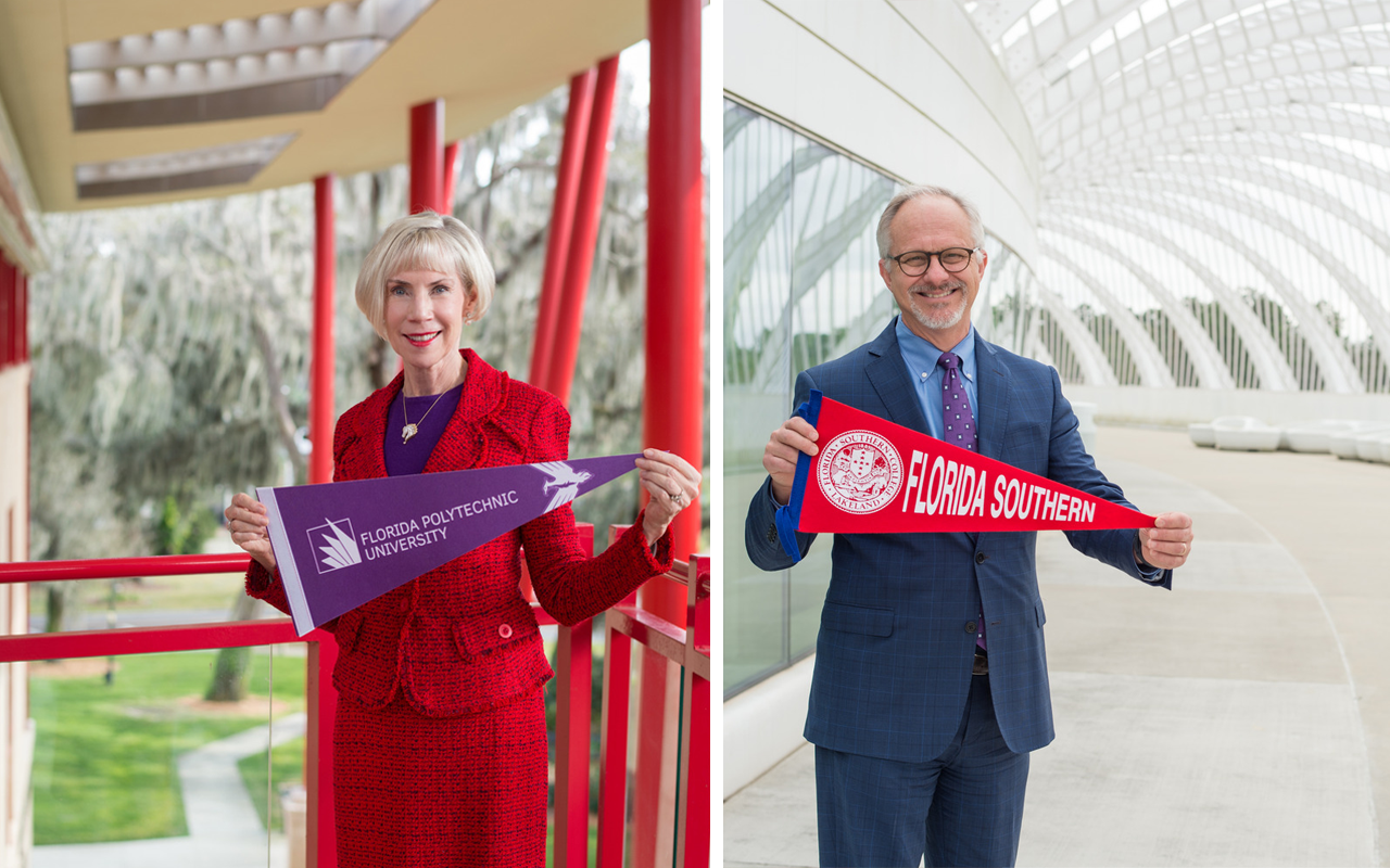 Dr. Ann B. Kerr, president of Florida Southern, and Dr. Randy K. Avent, president of Florida Poly, announced a new public-private partnership between the two nationally ranked institutions.