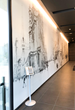 PrestoTex wall features a life size black and white image in an apartment lobby