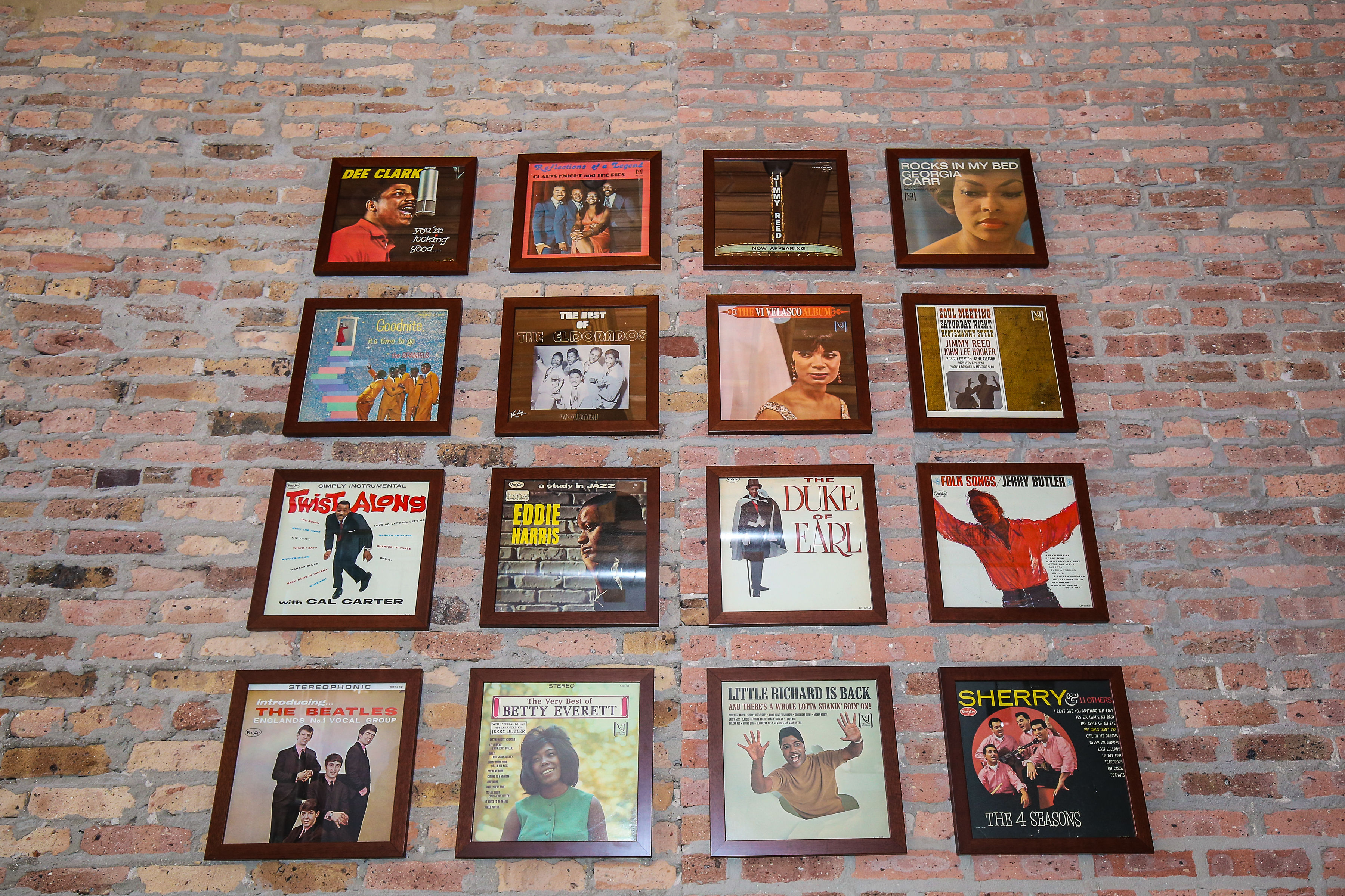 Record Wall Tribute to VeeJay Records Owners