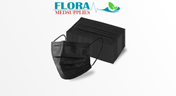Black Facemasks ASTM Level Three (3-ply Surgical Masks by Flora)