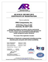VRG Components AS9120B Certificate