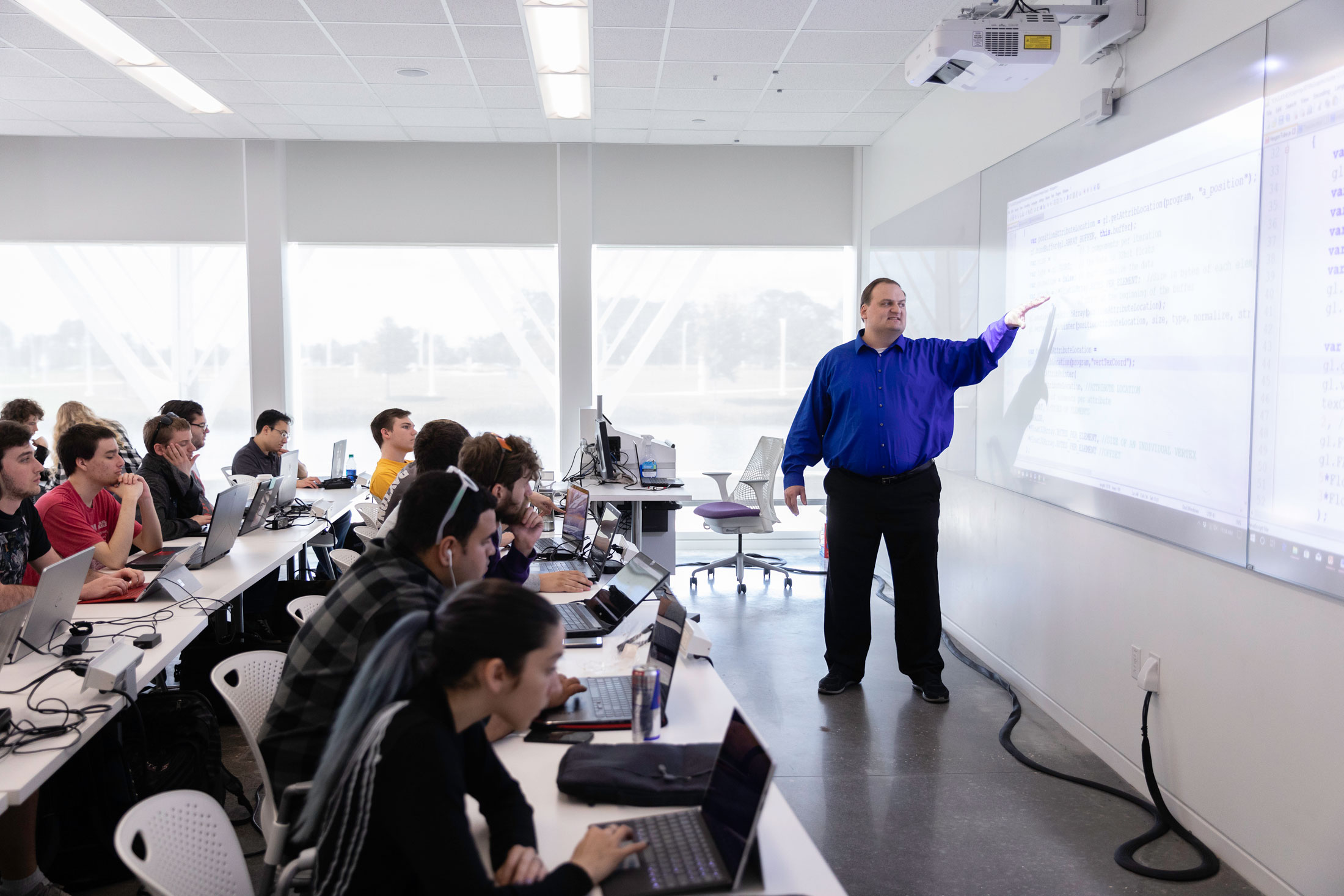 Dr. Bradford Towle instructs a class inside the IST Building at Florida Poly. The University is poised for extraordinary growth as it seeks to recruit 25 faculty members for the fall 2021 semester.