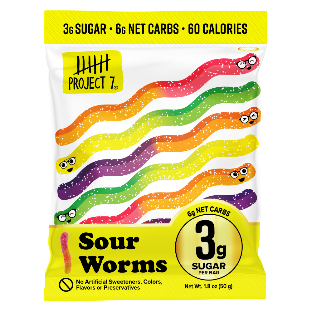 Project 7 Low-Sugar Sour Gummy Worms