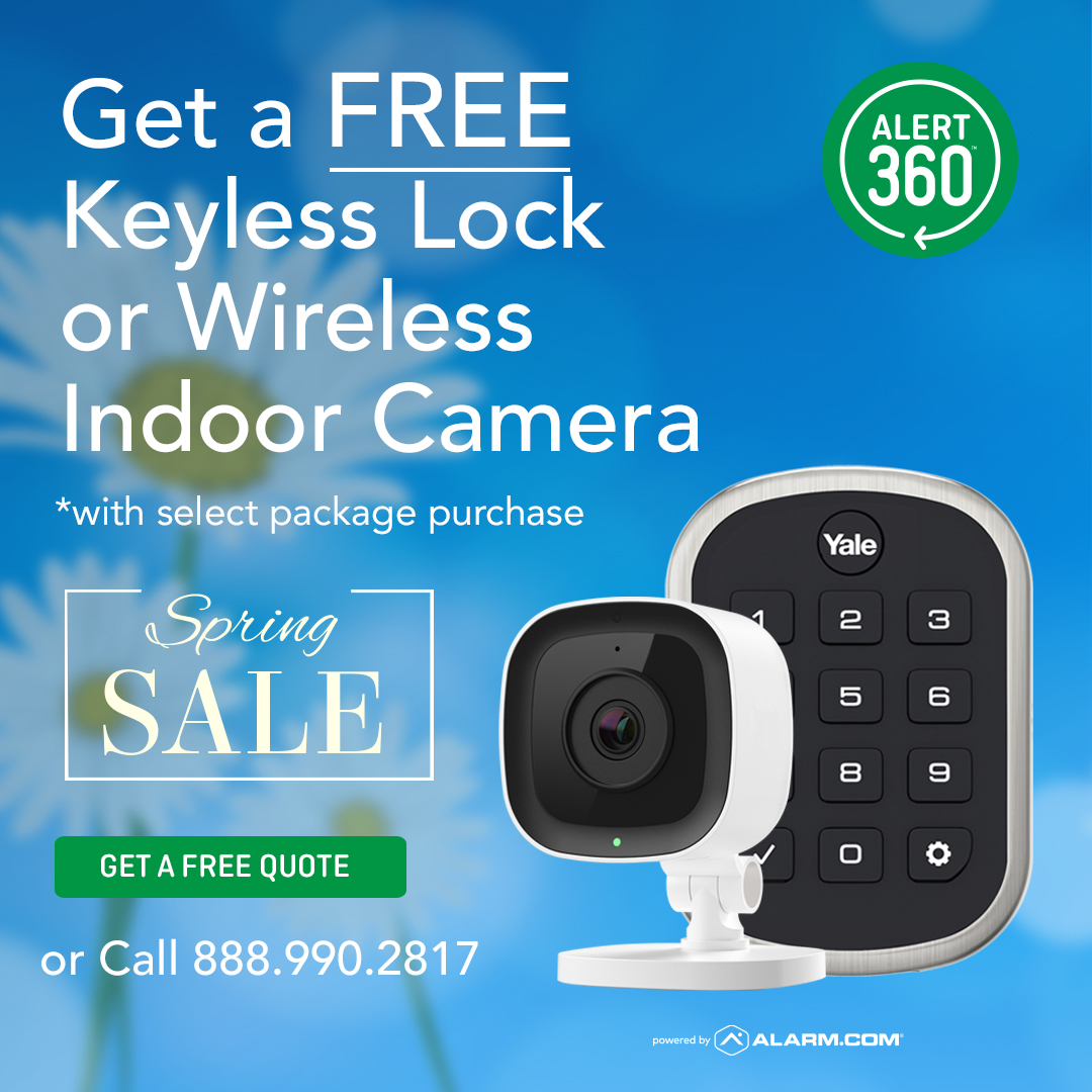 Call today and receive a free camera or keyless door lock with any video doorbell package purchase!